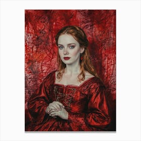 Lady In Red 1 Canvas Print