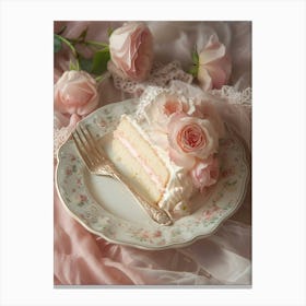 Cake With Roses Canvas Print