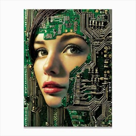 Circuit Board Woman Canvas Print