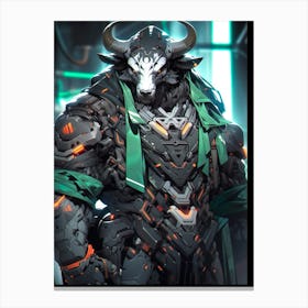 Bull In Armor Canvas Print