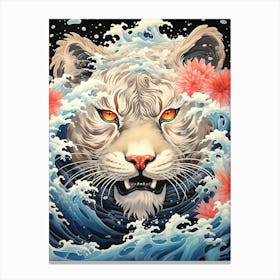 Tiger In The Water Canvas Print