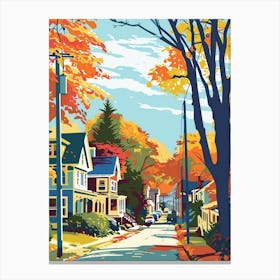 Belmont New York Colourful Silkscreen Illustration 2 Canvas Print