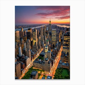 Skyscrapers Standing Watch Over Chaos Canvas Print