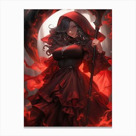 Girl With A Scythe Canvas Print