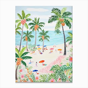 Seminyak Beach, Bali, Indonesia, Matisse And Rousseau Style 2 Canvas Print