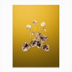 Gold Botanical Shore Cyclamen Flower on Mango Yellow n.4606 Canvas Print