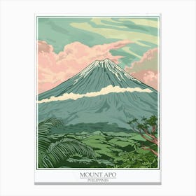 Mount Apo Philippines Color Line Drawing 3 Poster Canvas Print