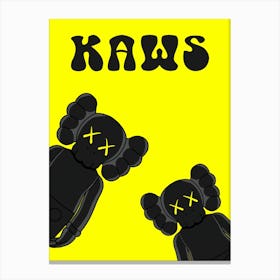 Kaws Yellow wall art Canvas Print