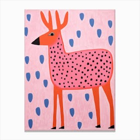 Pink Polka Dot Elk 2 Canvas Print