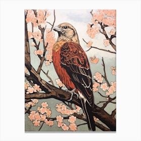 Art Nouveau Birds Poster Hawk Canvas Print