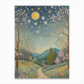 Moonlight In The Woods 1 Canvas Print