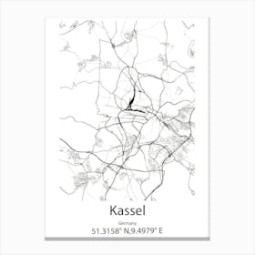 Kassel,Germany Minimalist Map Canvas Print