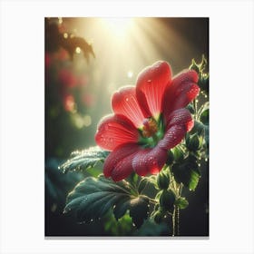 Red Flower In The Sun Canvas Print