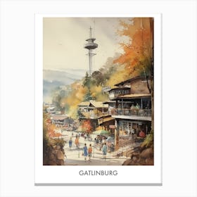 Gatlinburg Watercolor 3travel Poster Canvas Print