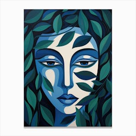 Woman With Leaves 3 Canvas Print