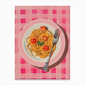 Pink Kitchen Pasta Italian Spaghetti Canvas Print