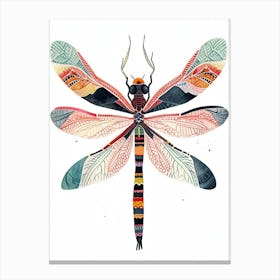 Colourful Insect Illustration Dragonfly 14 Canvas Print