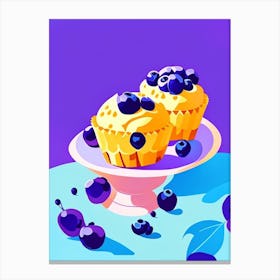 Blueberry Muffins Dessert Pop Matisse 1 Flower Canvas Print