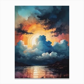 Abstract Glitch Clouds Sky (62) Canvas Print