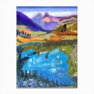 Colorful Mountains Landscape Canvas Print