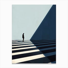 Man Walking On A Street, Minimalism Canvas Print