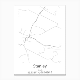 Stanley,Canada Minimalist Map Canvas Print