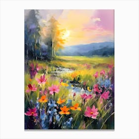 Sunset In The Meadow 1 Canvas Print