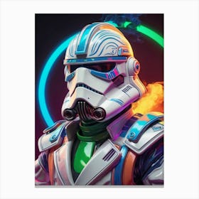 Captain Rex Star Wars Neon Iridescent Painting (2) Canvas Print