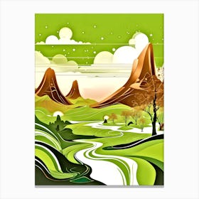 Landscape With Mountains 1 Canvas Print