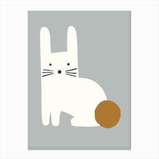 Scandi Rabbit Teal Canvas Print
