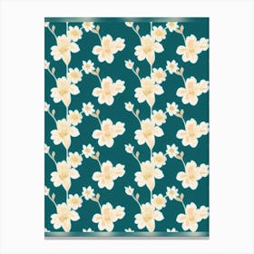 Chinese Floral Wallpaper Canvas Print