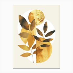 Abstract Gold Leaves Canvas Print 1 Canvas Print