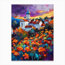 Poppies In The Church 1 Canvas Print