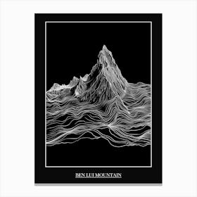 Ben Lui Mountain Line Drawing 1 Poster Canvas Print