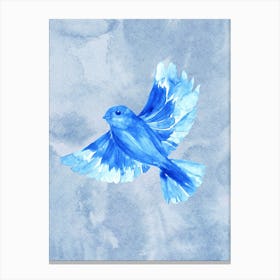 Blue Bird Watercolor Painting Canvas Print