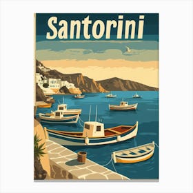 Aihrgdesign A Retro Travel Poster For Santorini Featuring A C 644015d6 C1a2 4096 9c16 9c63f83017c3 0 Canvas Print