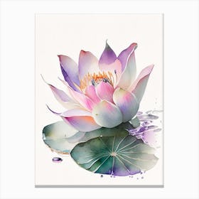 Lotus Flower Petals Watercolour 3 Canvas Print