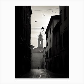 Parma, Italy,  Black And White Analogue Photography  3 Canvas Print