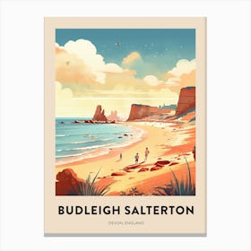 Devon Vintage Travel Poster Budleigh Salterton 2 Canvas Print