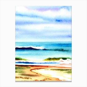 Fingal Head Beach 3, Australia Watercolour Canvas Print