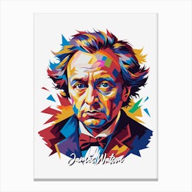 James Watson 02 Portrait WPAP Pop Art Canvas Print