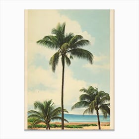 Ka'Anapali Beach Maui Hawaii Vintage Canvas Print