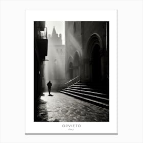 Poster Of Orvieto, Italy, Black And White Analogue Photography 2 Canvas Print