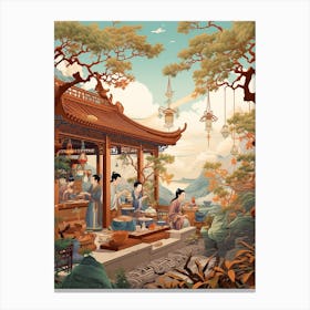 Chinese Tea Culture Vintage Illustration 5 Canvas Print