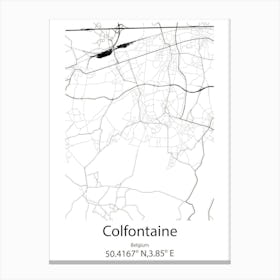 Colfontaine,Belgium Minimalist Map Canvas Print