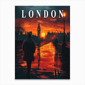 London: The Square Mile Vintage Travel Poster Canvas Print
