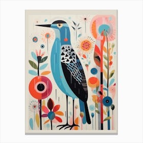 Colourful Scandi Bird Dunlin 1 Canvas Print