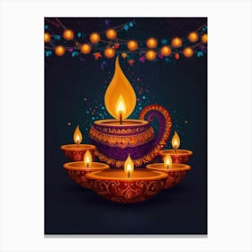 Diwali Greeting Card Canvas Print