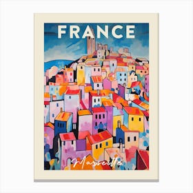 Marseille France 4 Fauvist Painting Travel Poster Canvas Print