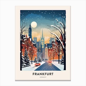 Winter Night  Travel Poster Frankfurt Germany Canvas Print
